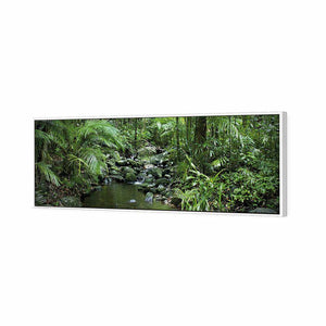 Mossman River In Daintree Rainforest, Long | Standard Canvas | Floating Frame | White