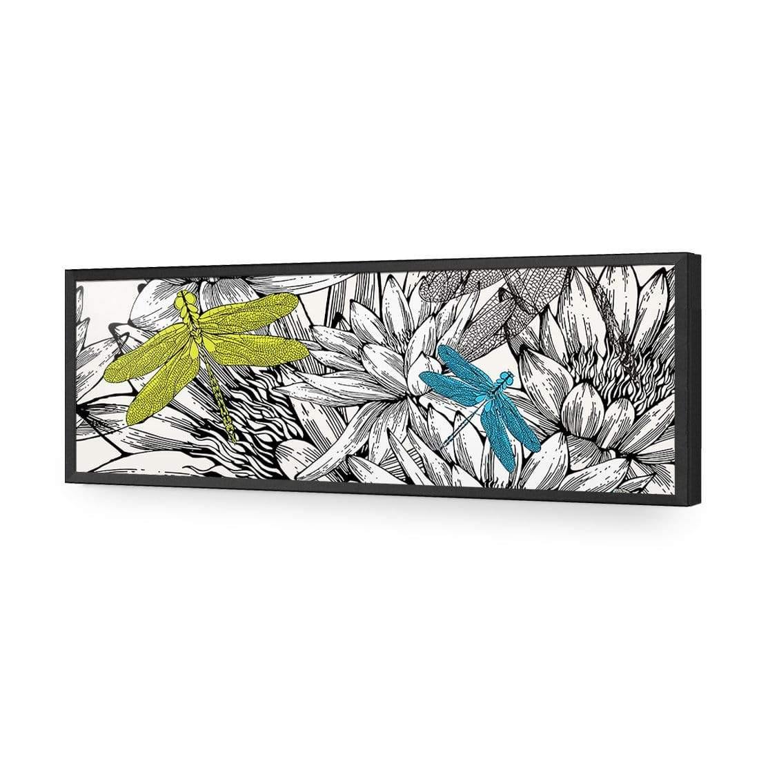 Multicoloured Dragonflies (long) - Wall Art Designs - 560_AL_H WAD_AP - 030 - EDG_90x30_S - 2538 - BLK