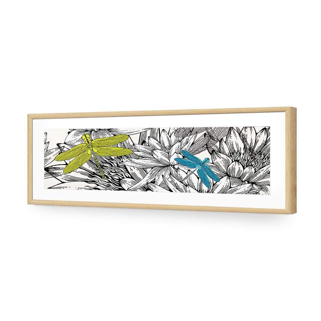 Multicoloured Dragonflies (long) - Wall Art Designs - 560_AL_H WAD_AP - 030 - MAT_90x30_S - 2538 - OAK