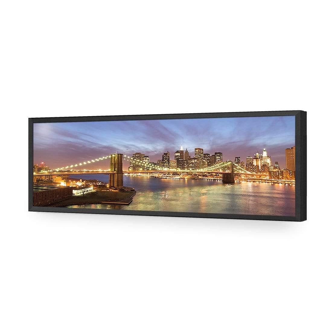 New York Skyline at Night (Long) - Wall Art Designs - 421_AL_H WAD_AP - 030 - EDG_90x30_S - 2538 - BLK