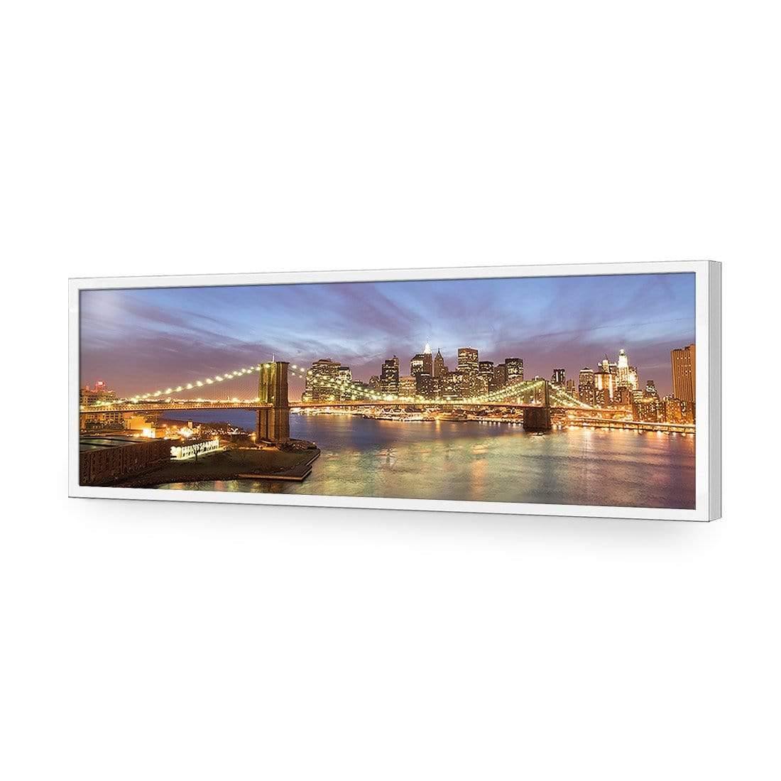 New York Skyline at Night (Long) - Wall Art Designs - 421_AL_H WAD_AP - 030 - EDG_90x30_S - 2538 - WHT