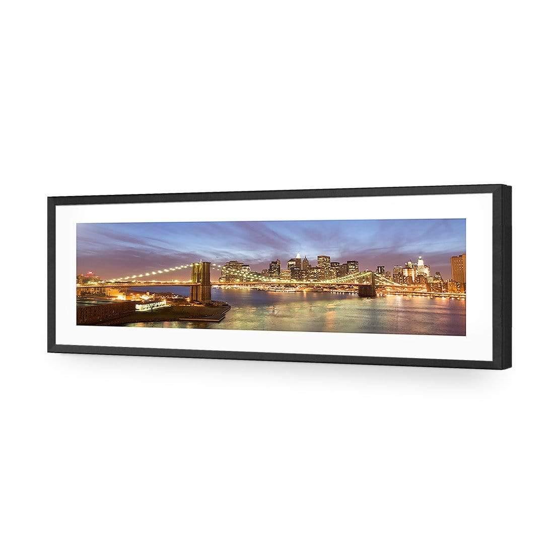 New York Skyline at Night (Long) - Wall Art Designs - 421_AL_H WAD_AP - 030 - MAT_90x30_S - 2538 - BLK