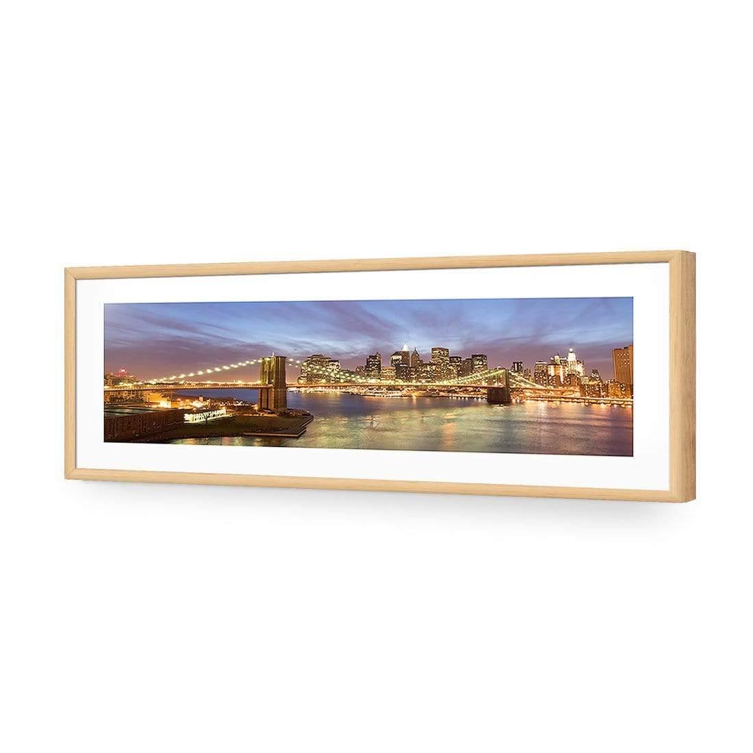 New York Skyline at Night (Long) - Wall Art Designs - 421_AL_H WAD_AP - 030 - MAT_90x30_S - 2538 - OAK