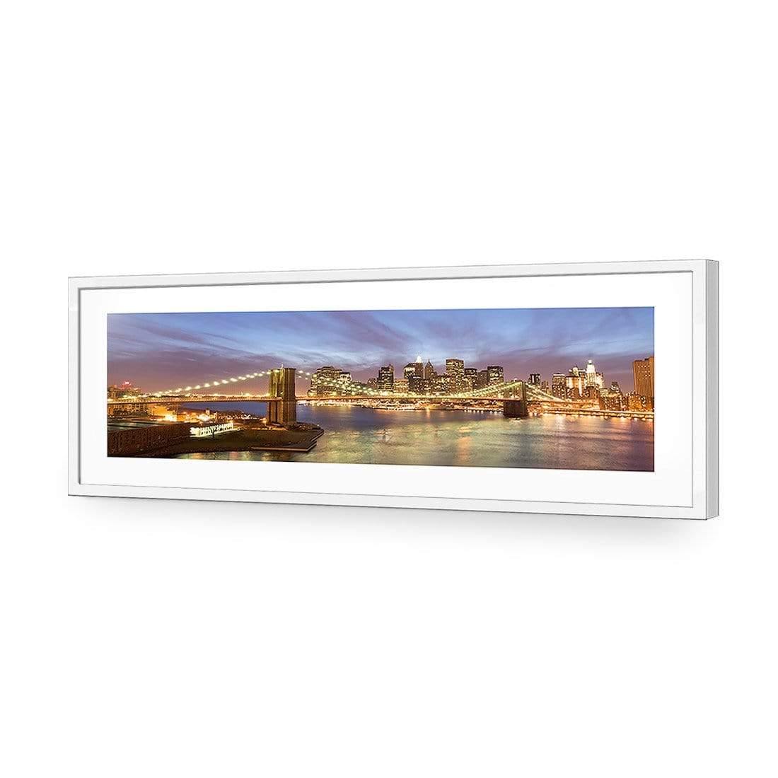 New York Skyline at Night (Long) - Wall Art Designs - 421_AL_H WAD_AP - 030 - MAT_90x30_S - 2538 - WHT