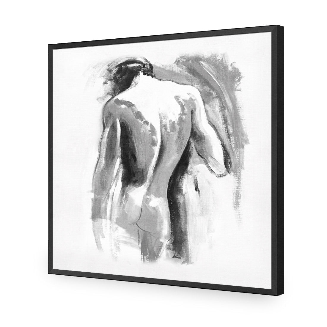 Nude Man, Black and White (Square) - Wall Art Designs - 132_BS_Q WAD_AP - 030 - EDG_37x37_S - 2538 - BLK