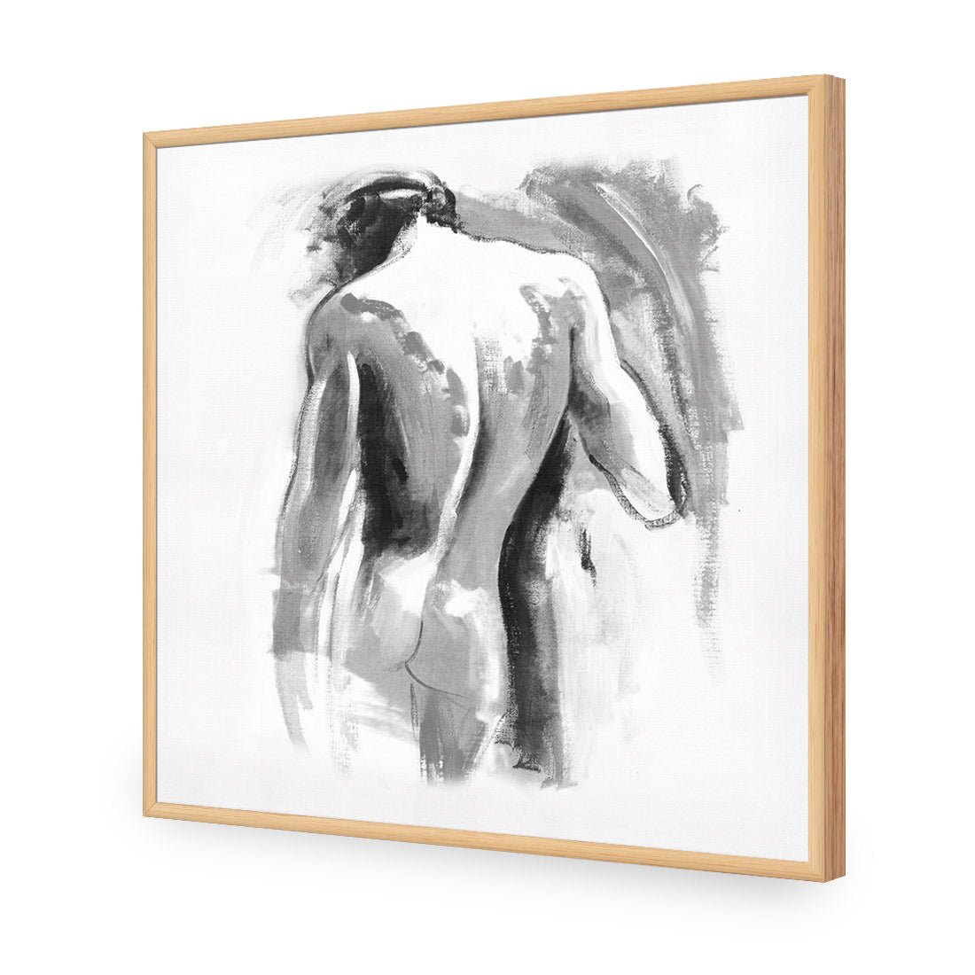 Nude Man, Black and White (Square) - Wall Art Designs - 132_BS_Q WAD_AP - 030 - EDG_37x37_S - 2538 - OAK