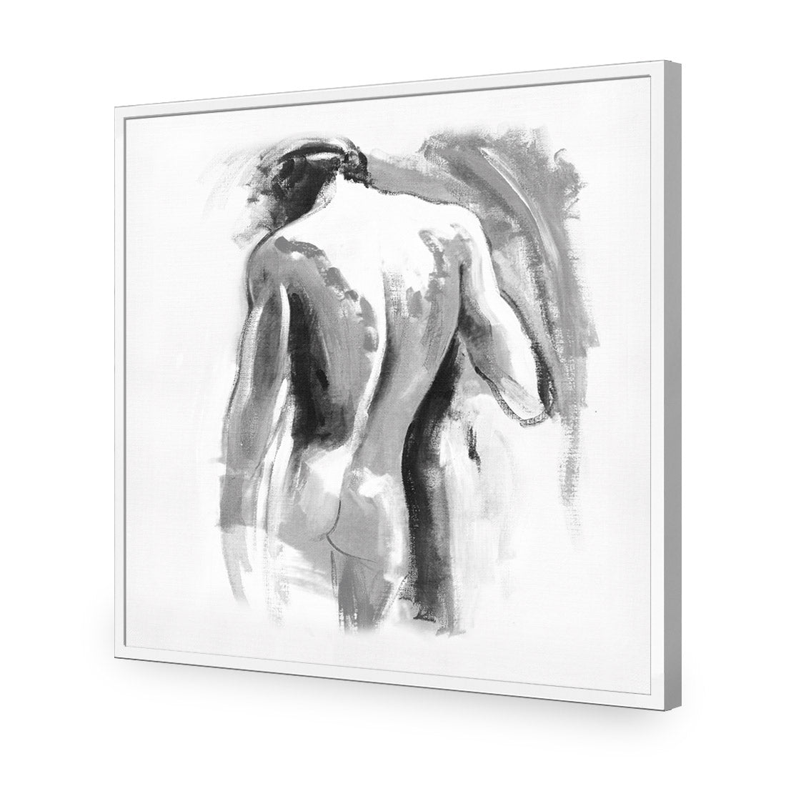 Nude Man, Black and White (Square) - Wall Art Designs - 132_BS_Q WAD_AP - 030 - EDG_37x37_S - 2538 - WHT