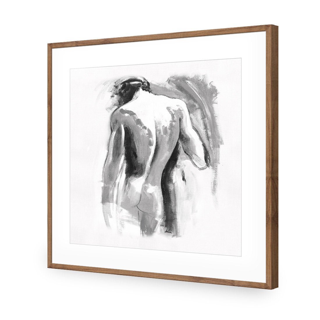 Nude Man, Black and White (Square) - Wall Art Designs - 132_BS_Q WAD_AP - 030 - MAT_37x37_S - 2538 - NAT