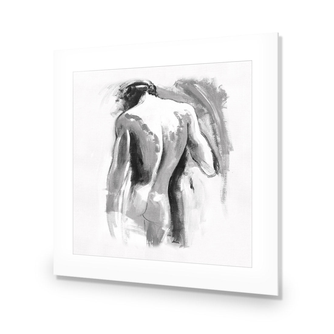 Nude Man, Black and White (Square) - Wall Art Designs - 132_BS_Q WAD_AP - 030 - MAT_37x37_NONE