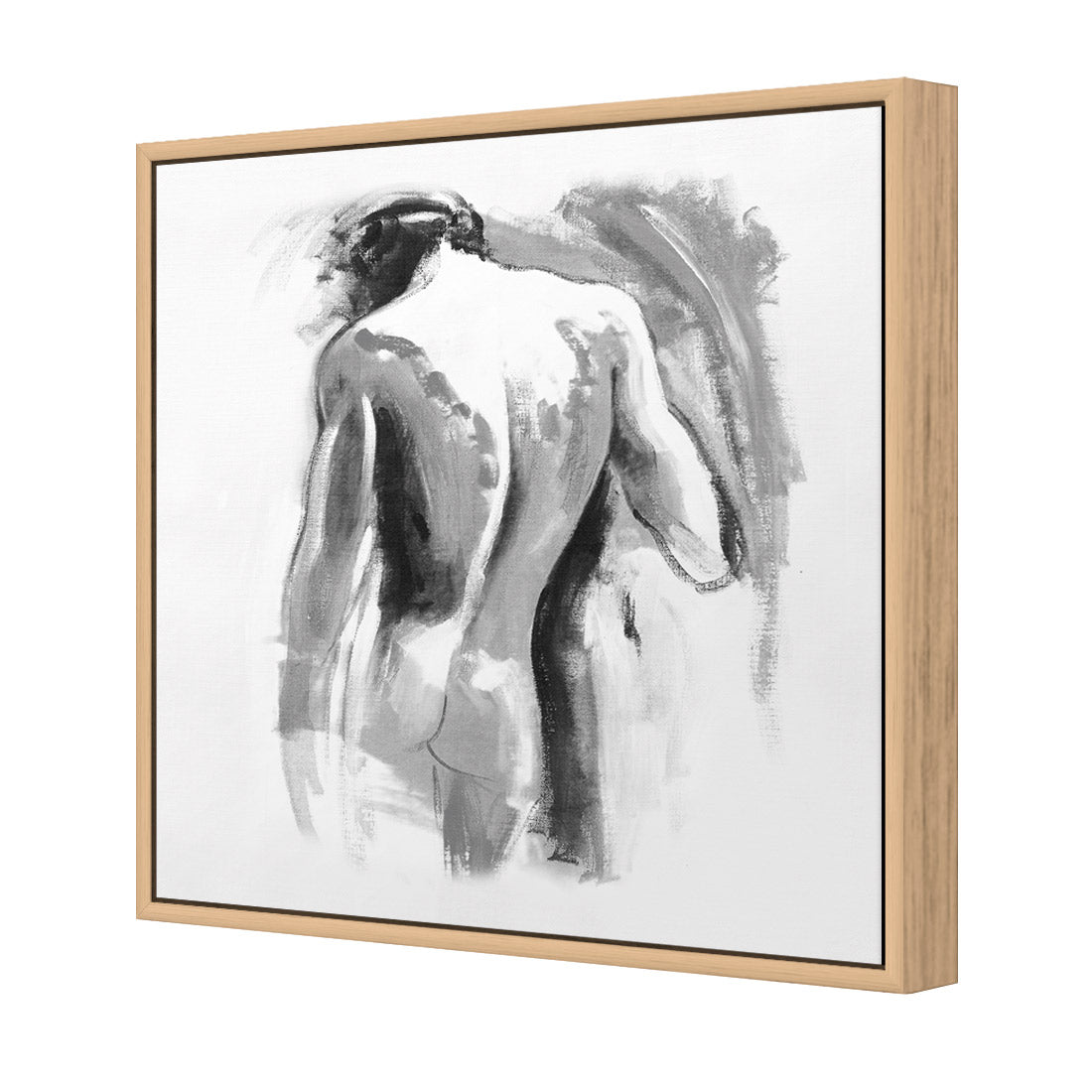 Nude Man, Black and White (Square) - Wall Art Designs - 132_BS_Q WAD_CP - MPY - 260 - M - S - S_37x37_S - 1550 - OAK