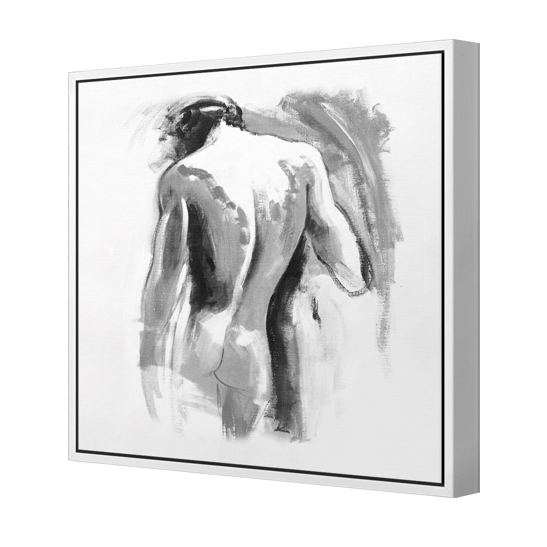 Nude Man, Black and White (Square) - Wall Art Designs - 132_BS_Q WAD_CP - MPY - 260 - M - S - S_37x37_S - 1550 - WHT