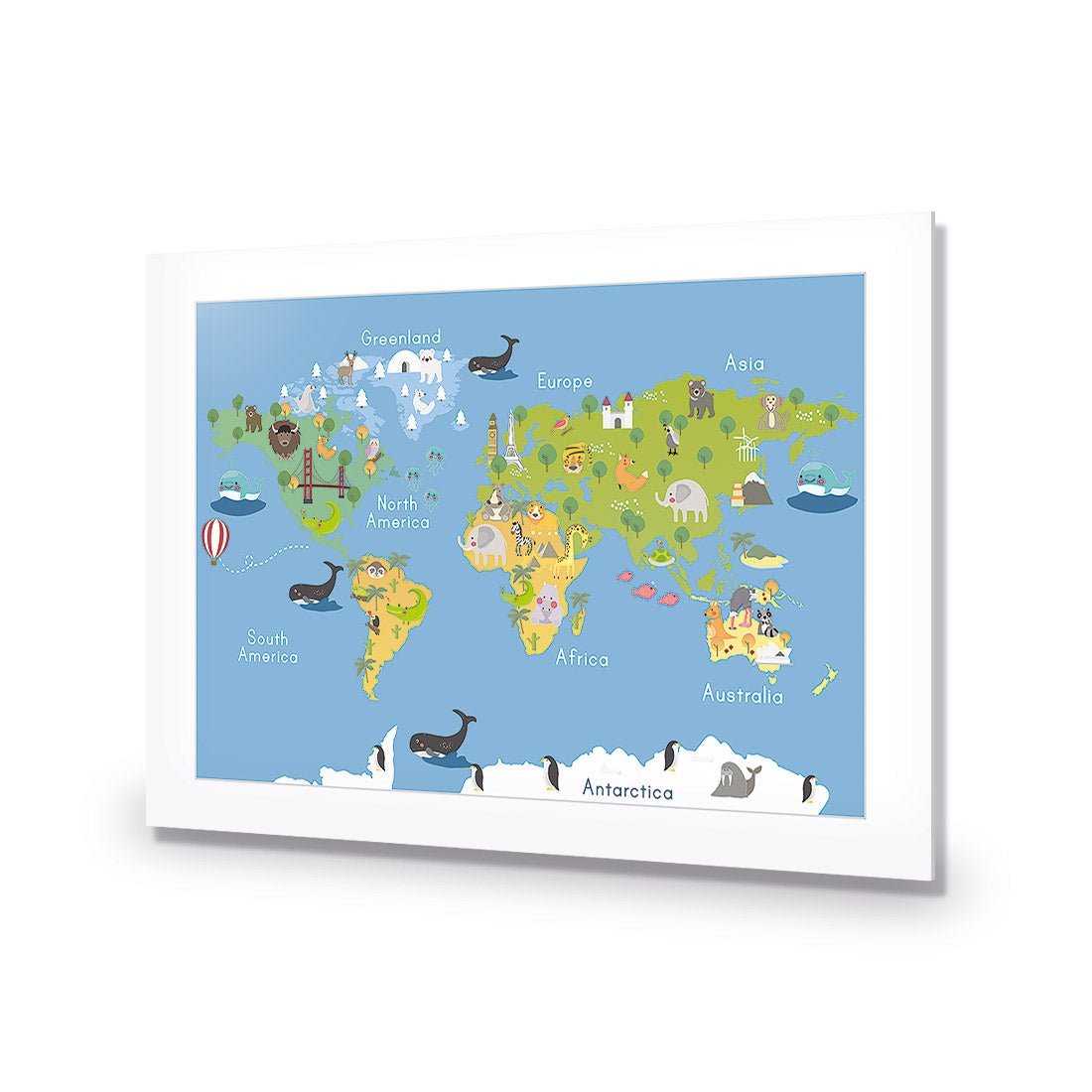 Nursery World Map - Wall Art Designs - 3552_AR_H WAD_AP - 030 - MAT_45x30_NONE