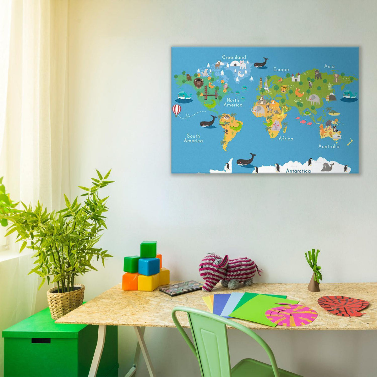 Nursery World Map – Wall Art Designs