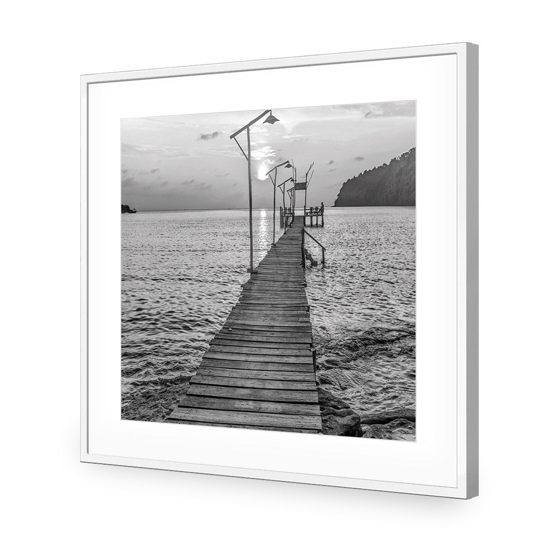 Old Wooden Jetty, Black and White (square) - Wall Art Designs - 1753_BS_Q WAD_CP - MPY - 260 - M - S - S_37x37_NONE