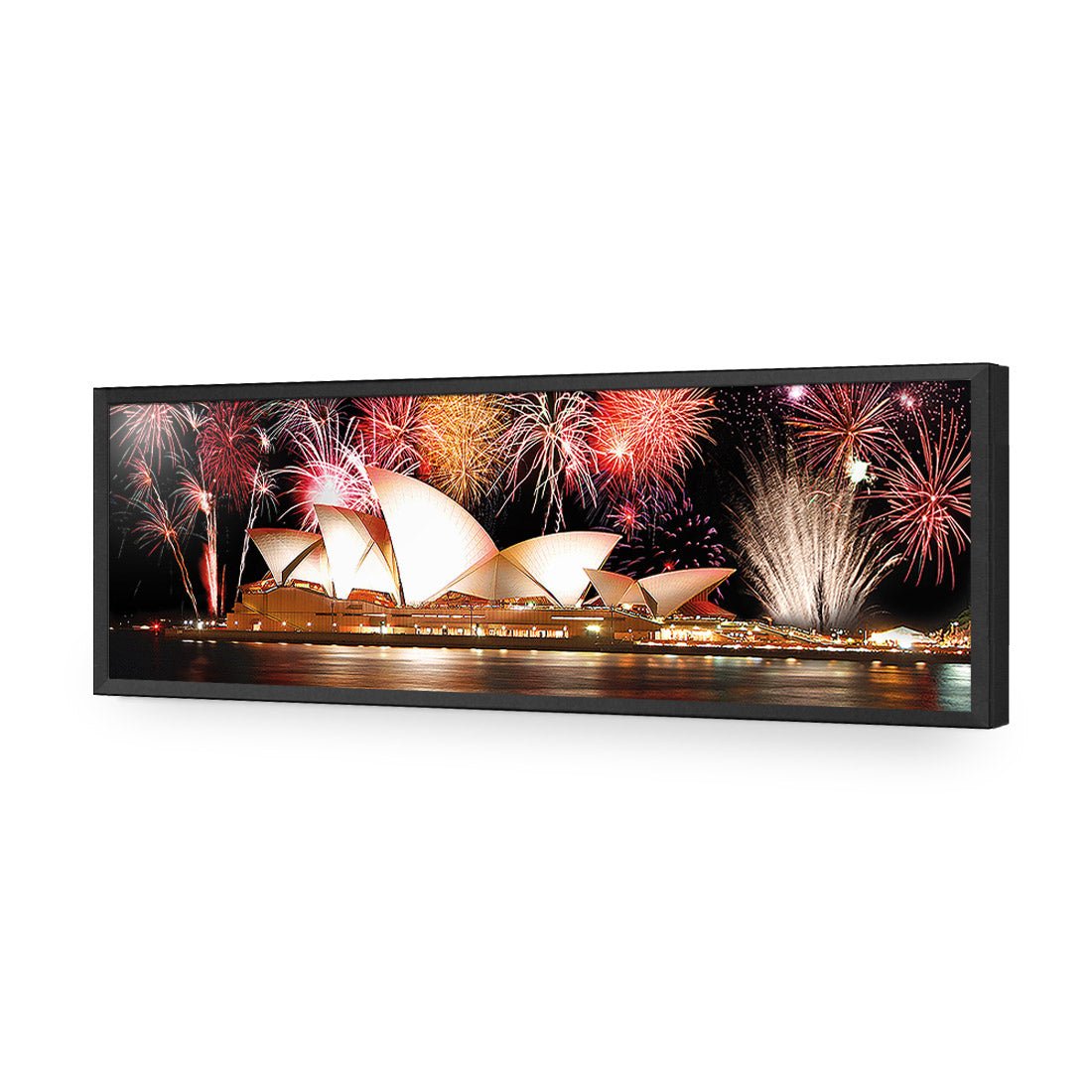 Opera House with Sydney Fireworks (long) - Wall Art Designs - 1100_AL_H WAD_AP - 030 - EDG_90x30_S - 2538 - BLK