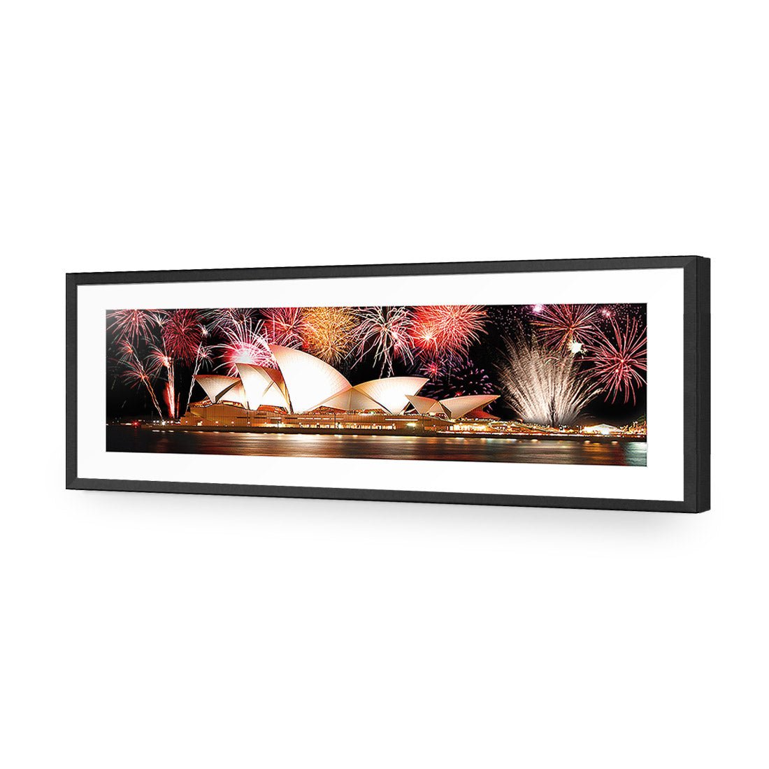 Opera House with Sydney Fireworks (long) - Wall Art Designs - 1100_AL_H WAD_AP - 030 - MAT_90x30_S - 2538 - BLK