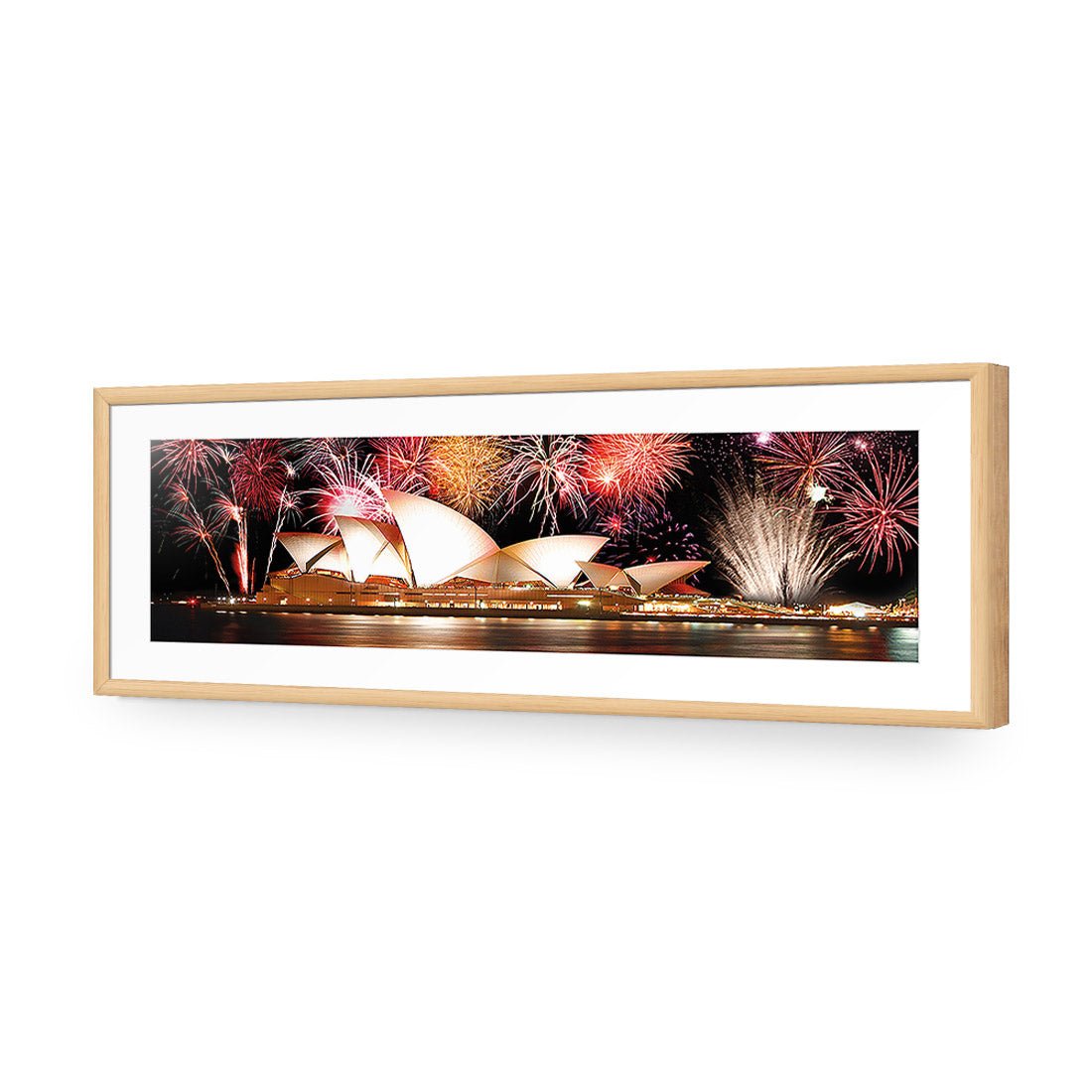 Opera House with Sydney Fireworks (long) - Wall Art Designs - 1100_AL_H WAD_AP - 030 - MAT_90x30_S - 2538 - OAK