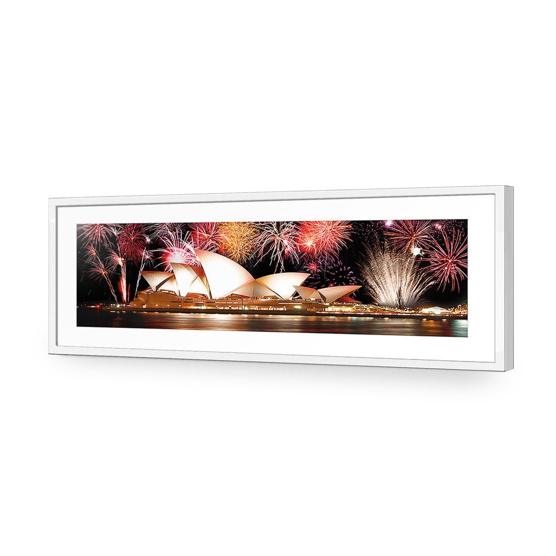 Opera House with Sydney Fireworks (long) - Wall Art Designs - 1100_AL_H WAD_AP - 030 - MAT_90x30_S - 2538 - WHT