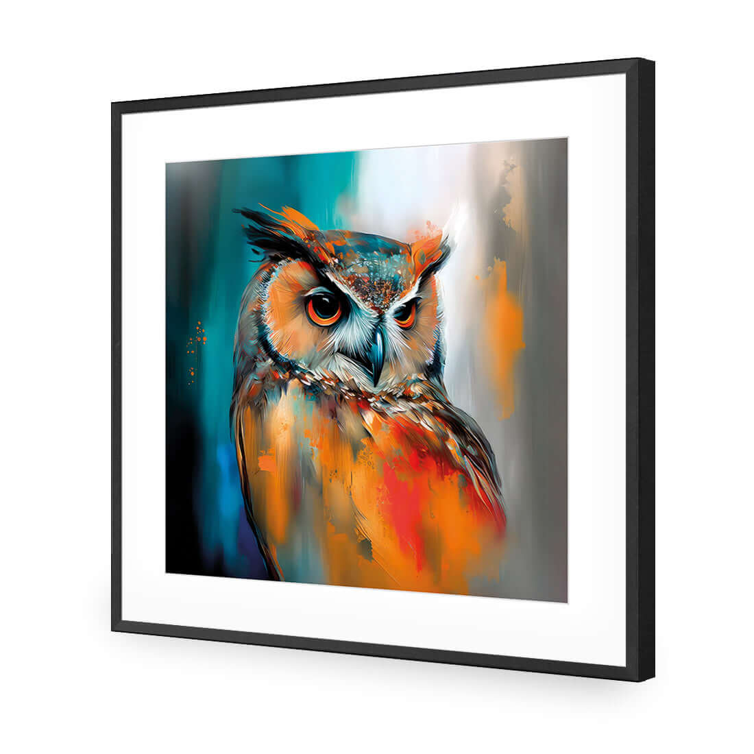 Owl Portrait II - Wall Art Designs - WB_100520_AS_Q WAD_AP - 030 - MAT_37x37_S - 2538 - BLK