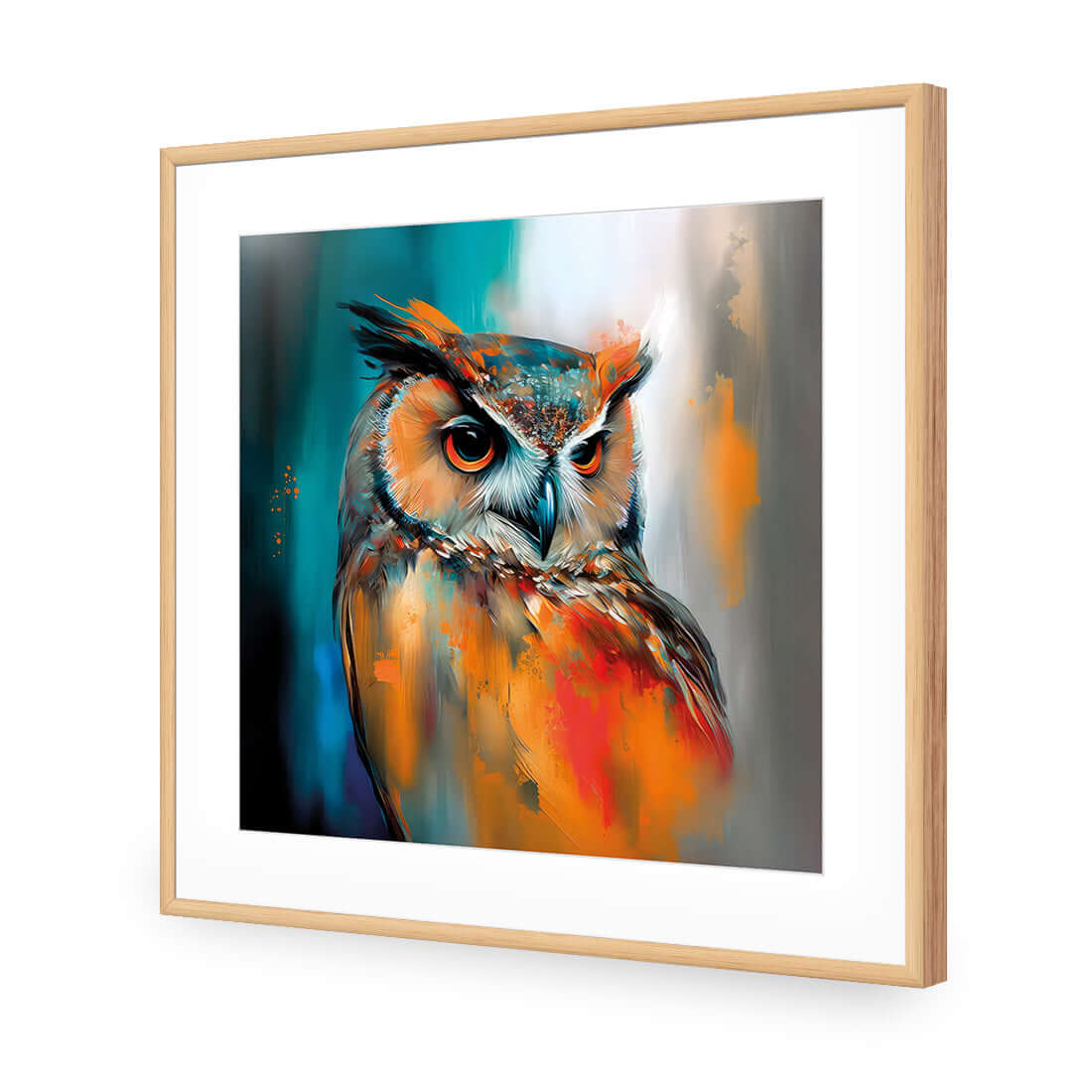 Owl Portrait II - Wall Art Designs - WB_100520_AS_Q WAD_AP - 030 - MAT_37x37_S - 2538 - OAK