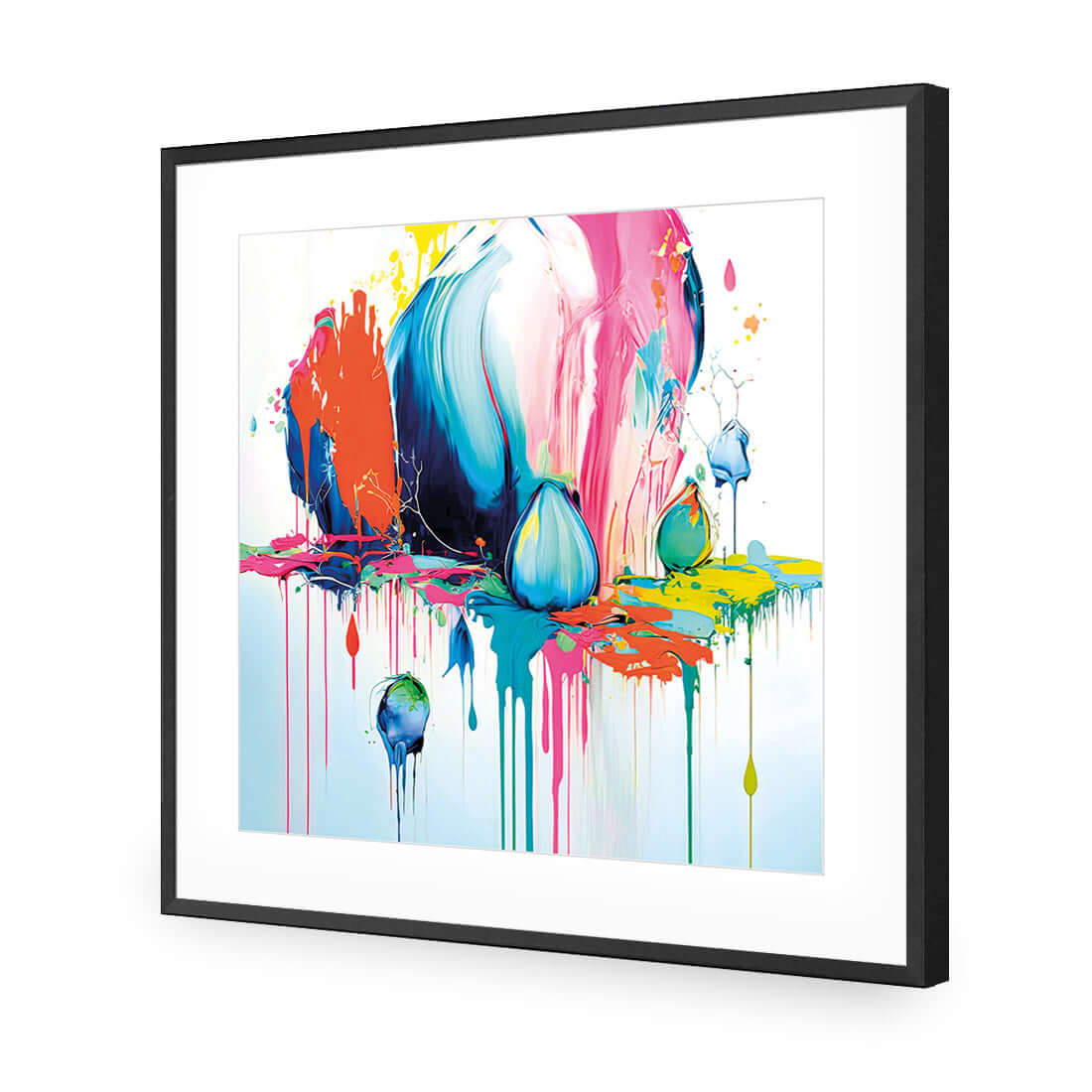 Paint Drip Buds (Square) - Wall Art Designs - WB_100216_AS_Q WAD_AP - 030 - MAT_37x37_S - 2538 - BLK