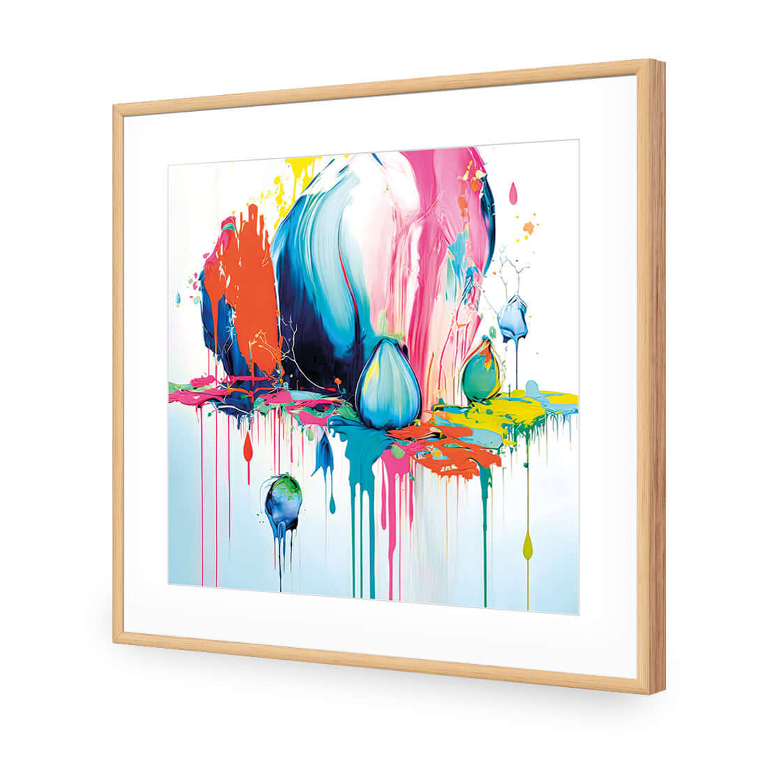 Paint Drip Buds (Square) - Wall Art Designs - WB_100216_AS_Q WAD_AP - 030 - MAT_37x37_S - 2538 - OAK