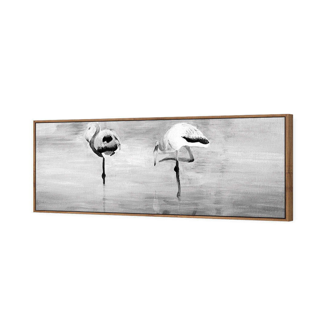 Painted Flamingoes, Black and White (long) - Wall Art Designs - 1514_BL_H WAD_CP - MPY - 260 - M - S - S_60x20_S - 1550 - NAT