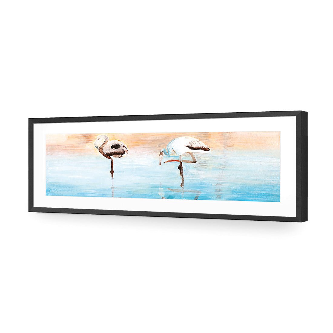 Painted Flamingoes (long) - Wall Art Designs - 1514_AL_H WAD_AP - 030 - MAT_90x30_S - 2538 - BLK