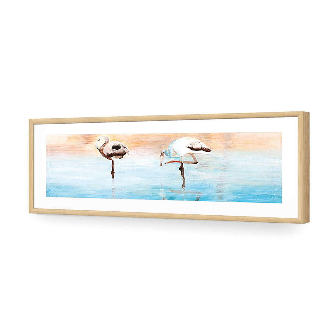 Painted Flamingoes (long) - Wall Art Designs - 1514_AL_H WAD_AP - 030 - MAT_90x30_S - 2538 - OAK