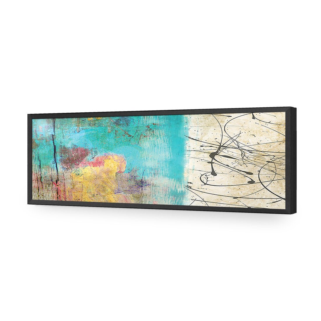 Painted Grunge Splatter (long) - Wall Art Designs - 1537_AL_H WAD_AP - 030 - EDG_90x30_S - 2538 - BLK