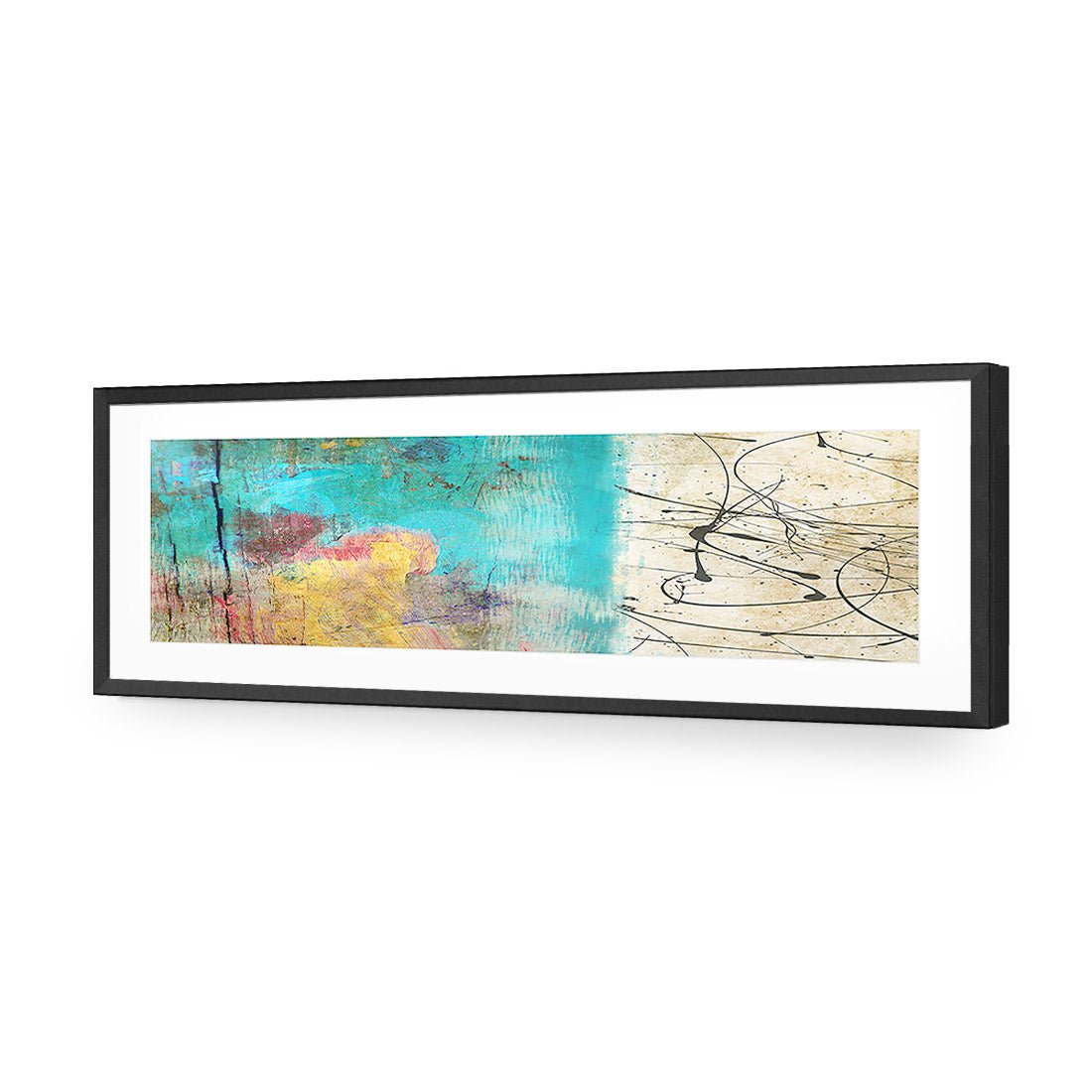 Painted Grunge Splatter (long) - Wall Art Designs - 1537_AL_H WAD_AP - 030 - MAT_90x30_S - 2538 - BLK