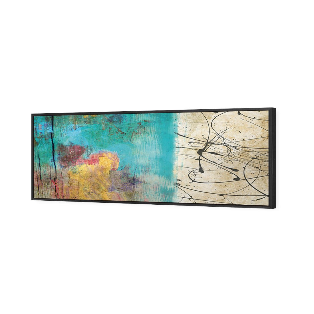 Painted Grunge Splatter (long) - Wall Art Designs - 1537_AL_H WAD_CP - MPY - 260 - M - S - S_60x20_S - 1550 - BLK