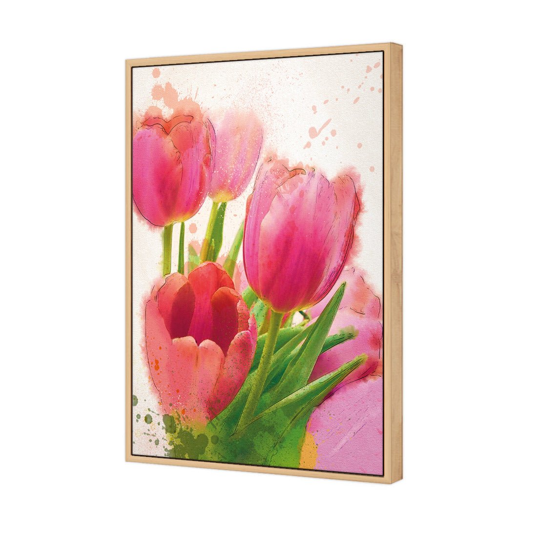 Painted Tulips - Wall Art Designs - 1458_AR_V WAD_CP - MPY - 260 - M - S - S_45x30_S - 1550 - OAK