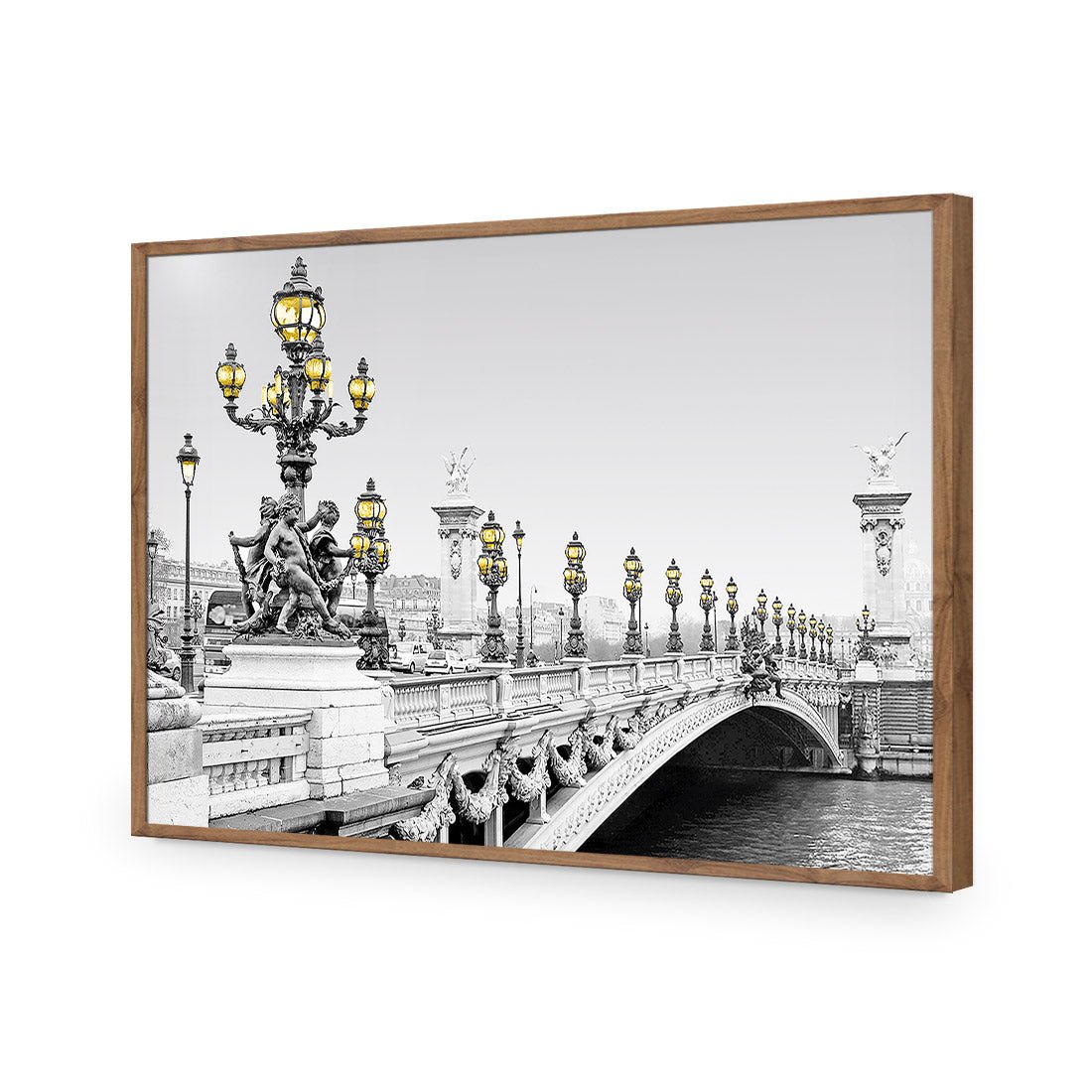 Paris Bridge, Black and White with lights - Wall Art Designs - 1280_DR_H WAD_AP - 030 - EDG_45x30_S - 2538 - NAT