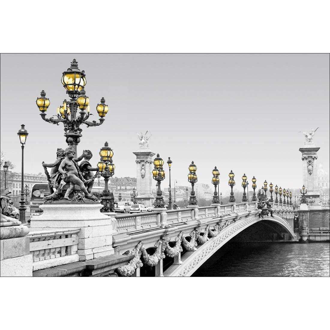 Paris Bridge, Black and White with lights - Wall Art Designs - 1280_DR_H WAD_CP - MPY - 260 - M - S - S_45x30_NONE