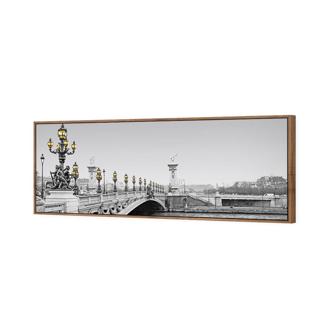 Paris Bridge, Black and White with lights (long) - Wall Art Designs - 1280_DL_H WAD_CP - MPY - 260 - M - S - S_60x20_S - 1550 - NAT