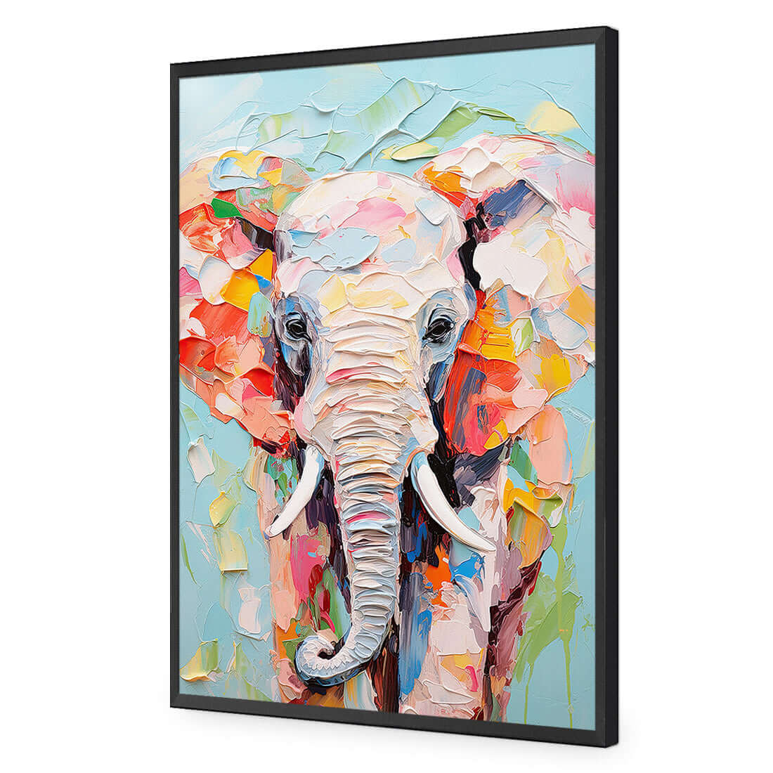 Pastel Painted Elephant - Wall Art Designs - WH_1262_AR_V WAD_AP - 030 - EDG_45x30_S - 2538 - BLK