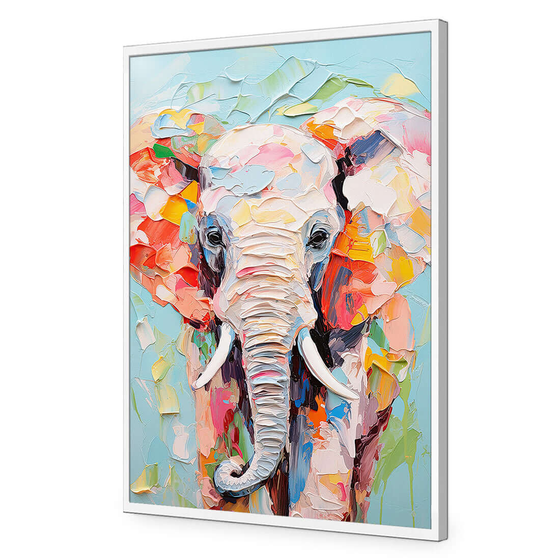 Pastel Painted Elephant - Wall Art Designs - WH_1262_AR_V WAD_AP - 030 - EDG_45x30_S - 2538 - WHT