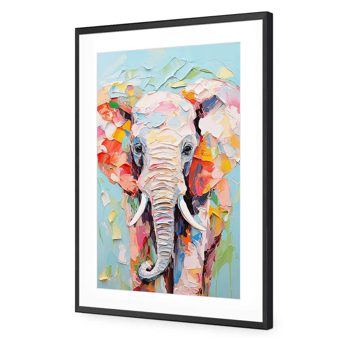 Pastel Painted Elephant - Wall Art Designs - WH_1262_AR_V WAD_AP - 030 - MAT_45x30_S - 2538 - BLK