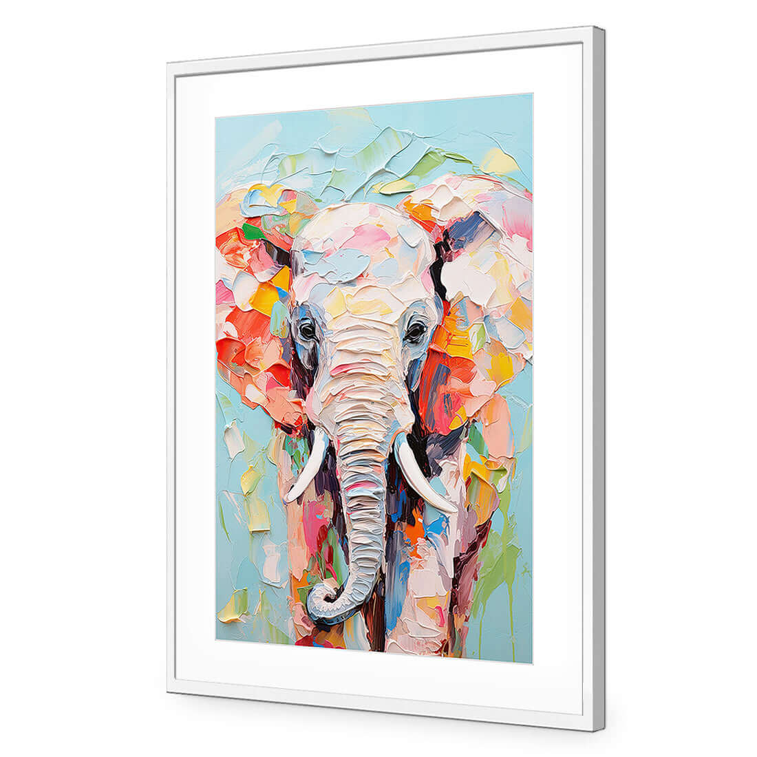 Pastel Painted Elephant - Wall Art Designs - WH_1262_AR_V WAD_AP - 030 - MAT_45x30_S - 2538 - WHT