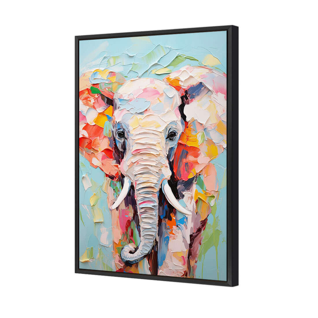 Pastel Painted Elephant - Wall Art Designs - WH_1262_AR_V WAD_CP - MPY - 260 - M - S - S_45x30_S - 1550 - BLK