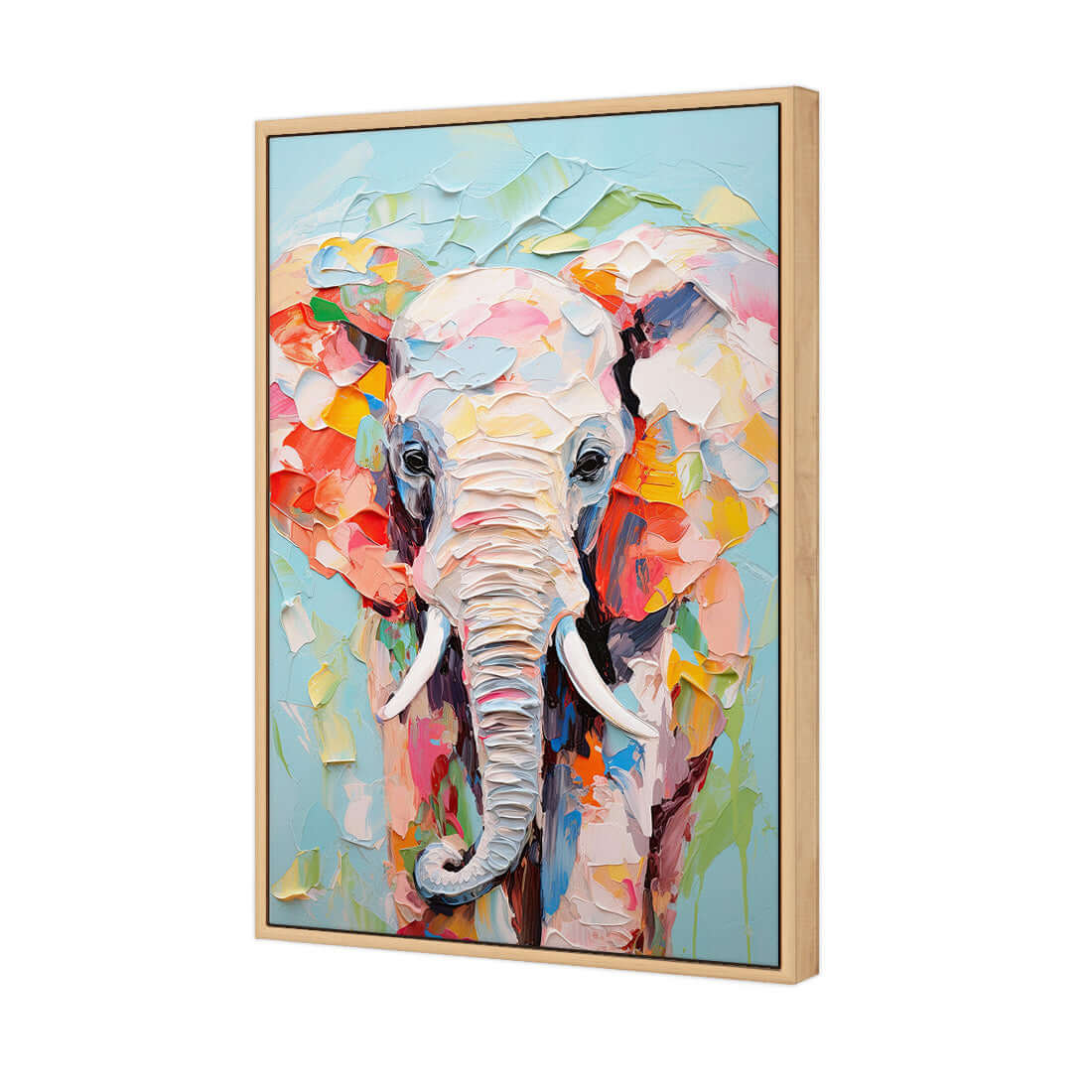 Pastel Painted Elephant - Wall Art Designs - WH_1262_AR_V WAD_CP - MPY - 260 - M - S - S_45x30_S - 1550 - OAK