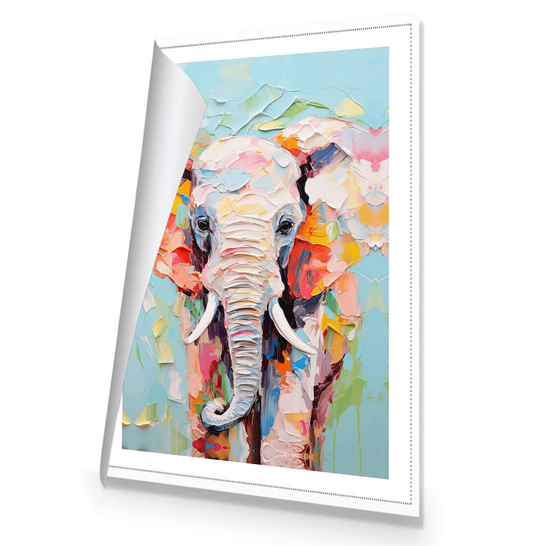 Pastel Painted Elephant - Wall Art Designs - WH_1262_AR_V WAD_CP - MPY - 260 - M - R_45x30_NONE