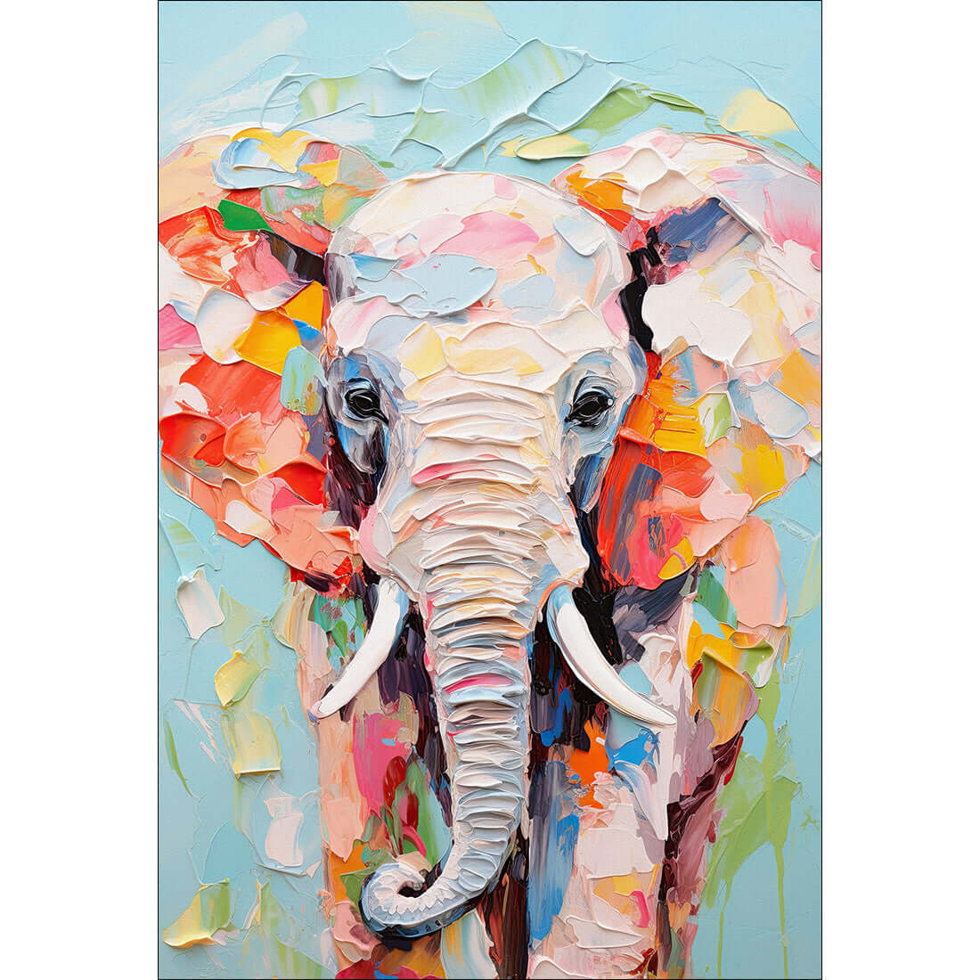 Pastel Painted Elephant - Wall Art Designs - WH_1262_AR_V WAD_CP - MPY - 260 - M - S - S_45x30_NONE