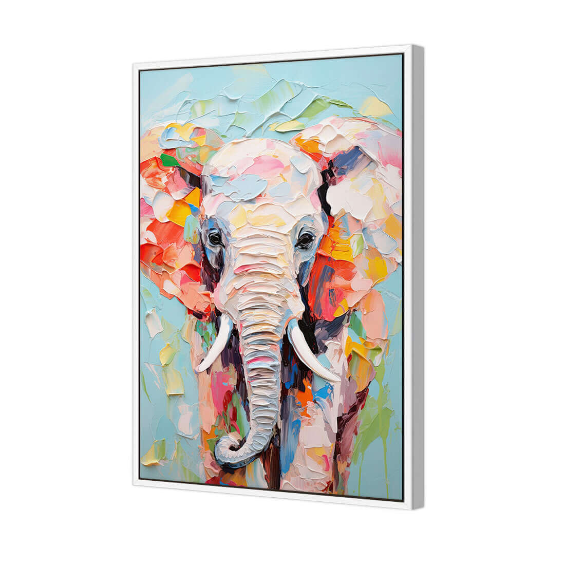 Pastel Painted Elephant - Wall Art Designs - WH_1262_AR_V WAD_CP - MPY - 260 - M - S - S_45x30_S - 1550 - WHT