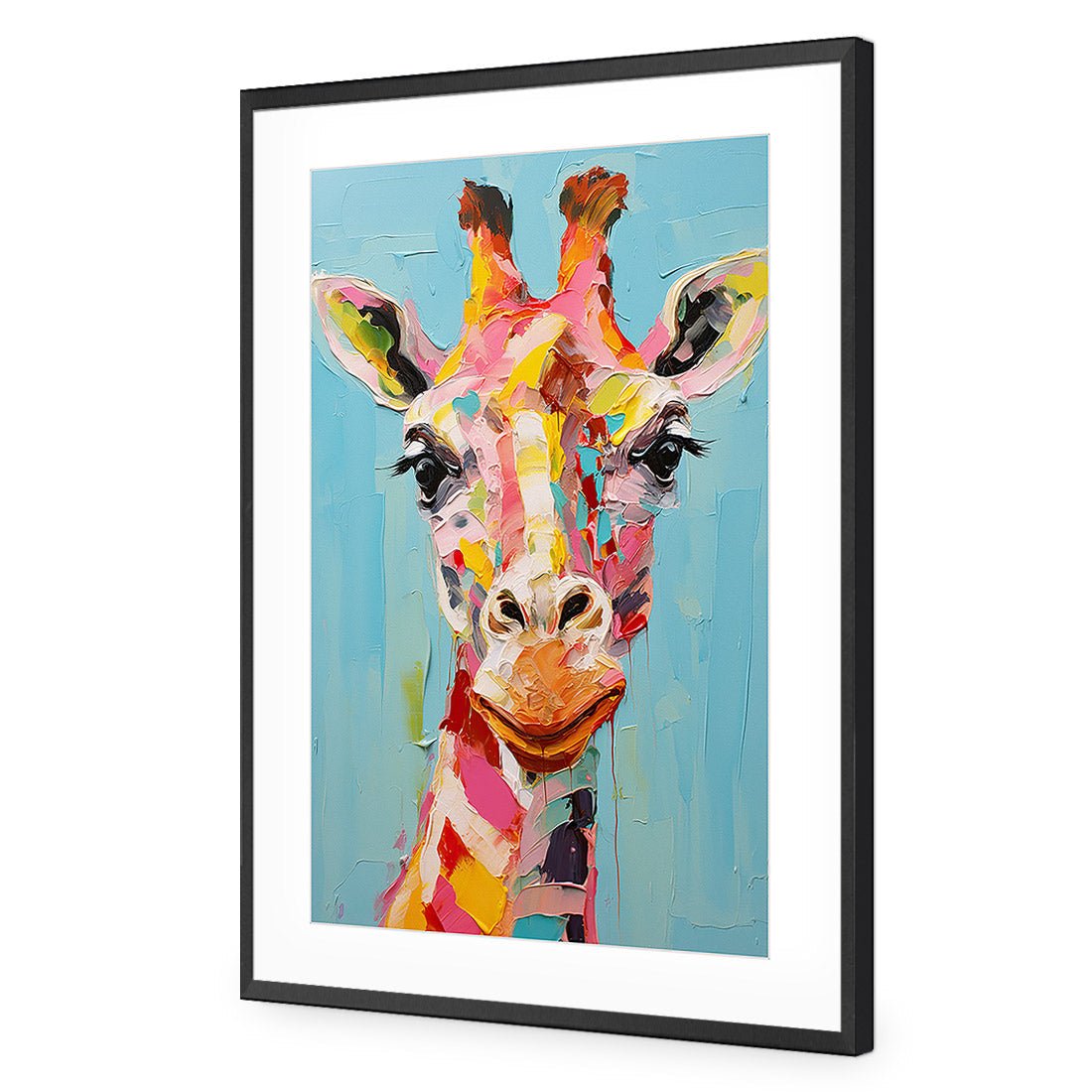 Pastel Painted Giraffe - Wall Art Designs - WH_1289_AR_V WAD_AP - 030 - MAT_45x30_S - 2538 - BLK