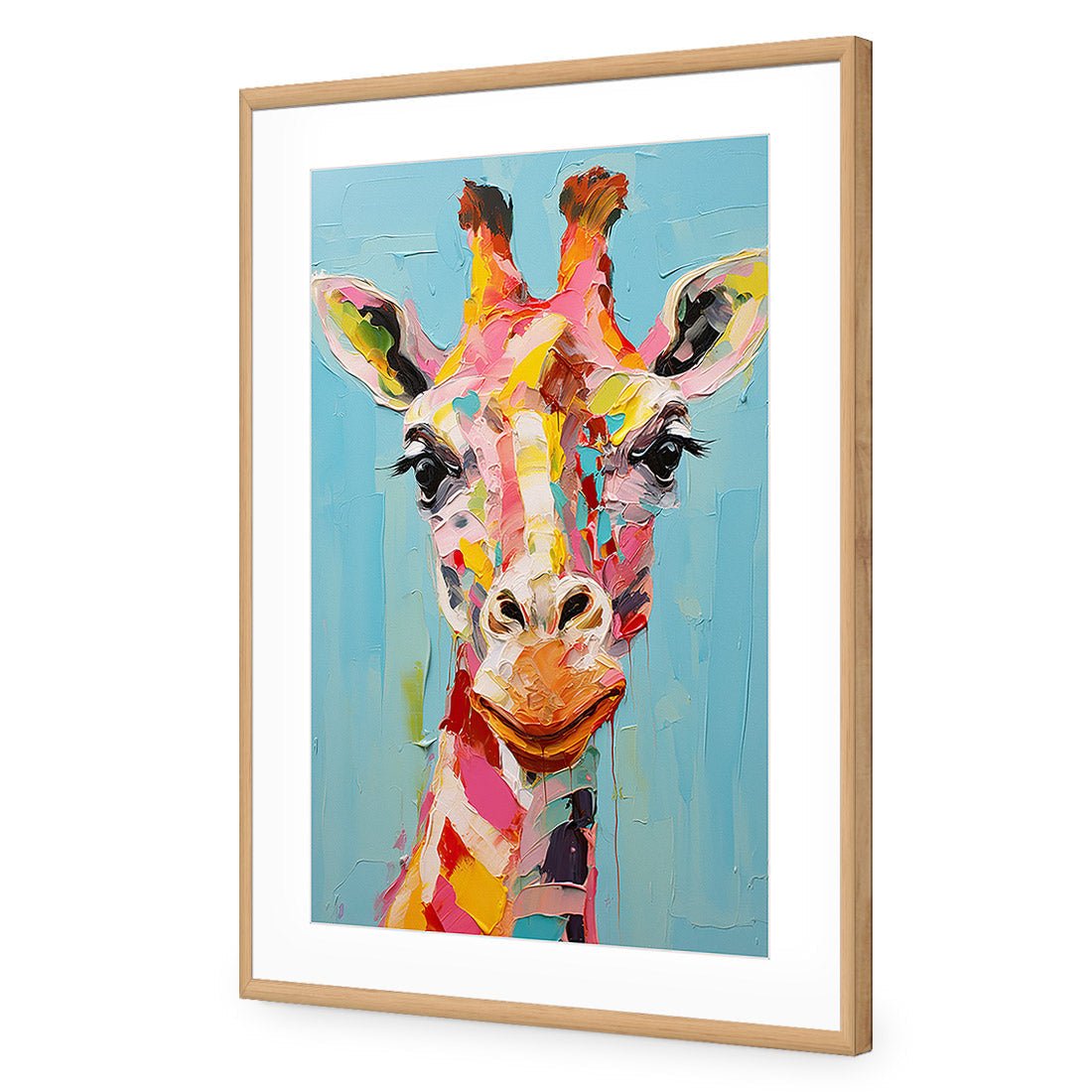 Pastel Painted Giraffe - Wall Art Designs - WH_1289_AR_V WAD_AP - 030 - MAT_45x30_S - 2538 - OAK