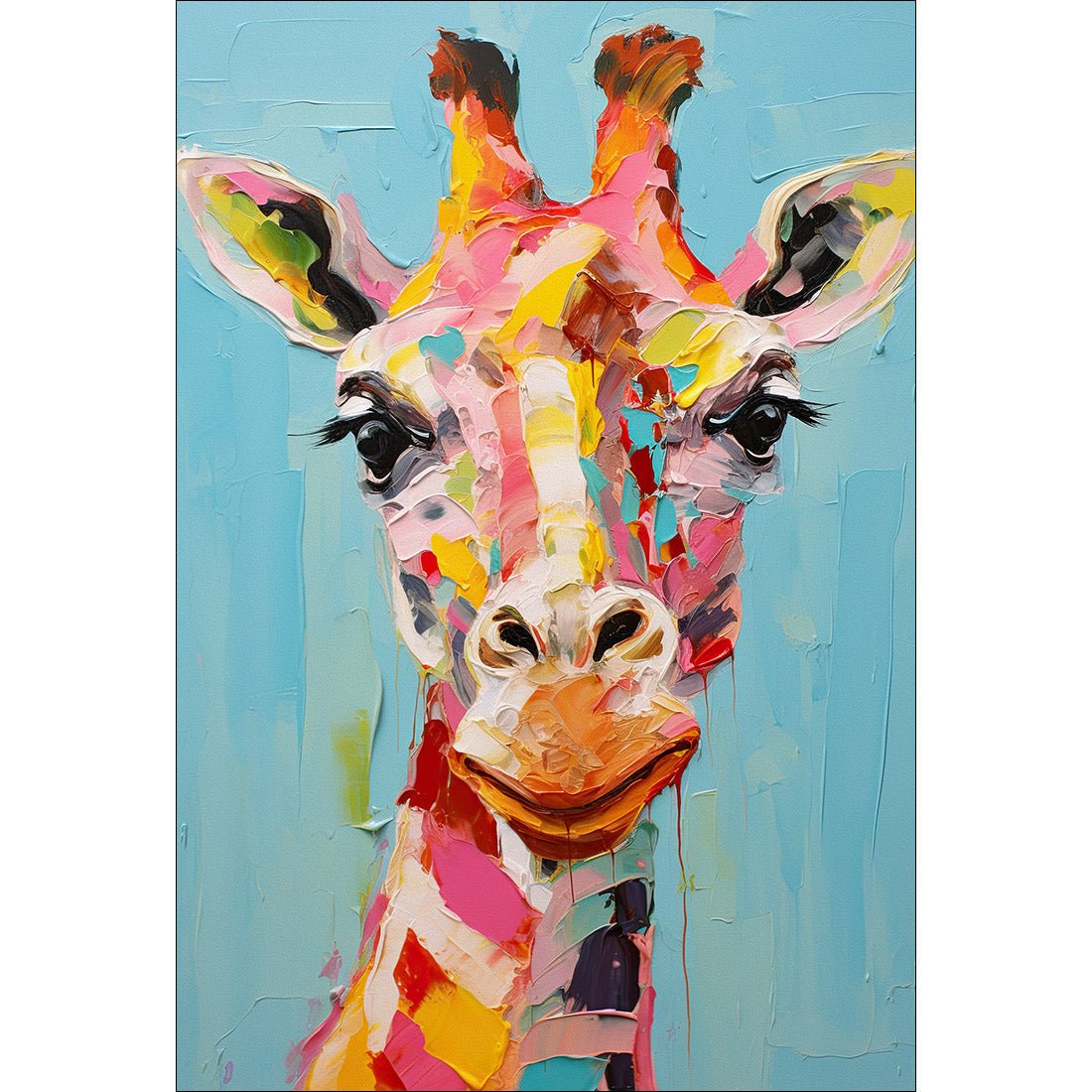 Pastel Painted Giraffe - Wall Art Designs - WH_1289_AR_V WAD_CP - MPY - 260 - M - S - S_45x30_NONE