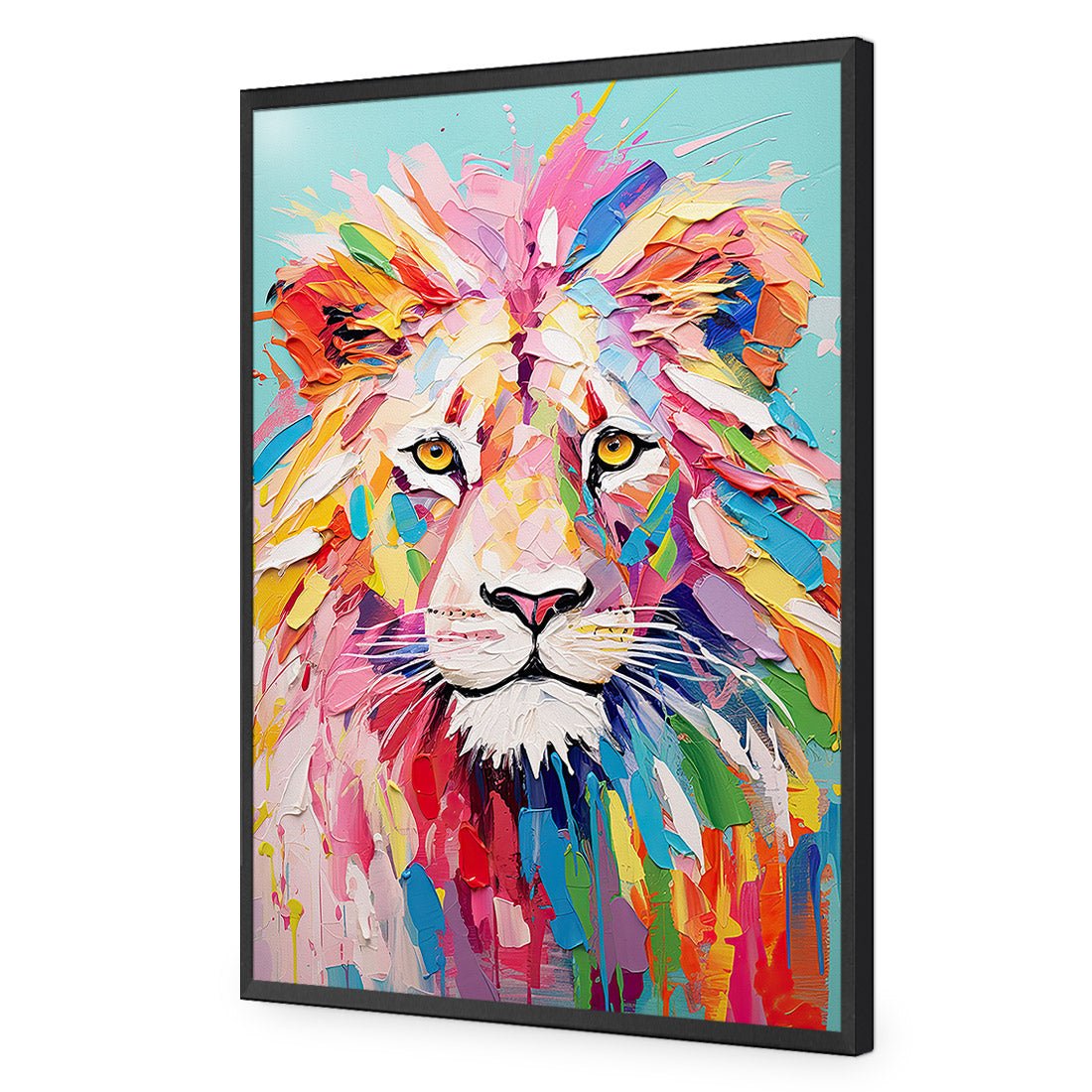 Pastel Painted Lion - Wall Art Designs - WH_1264_AR_V WAD_AP - 030 - EDG_45x30_S - 2538 - BLK