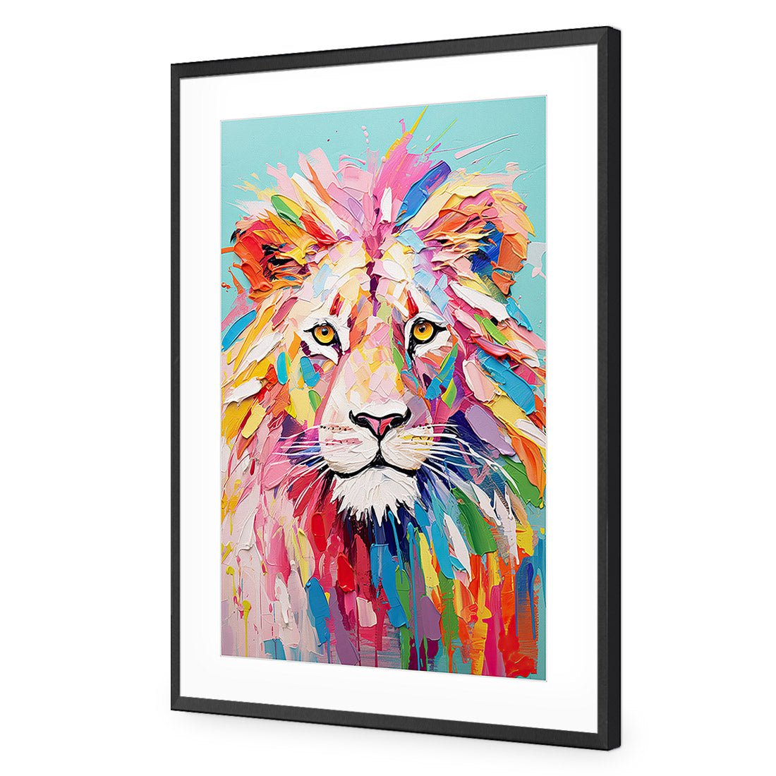 Pastel Painted Lion - Wall Art Designs - WH_1264_AR_V WAD_AP - 030 - MAT_45x30_S - 2538 - BLK